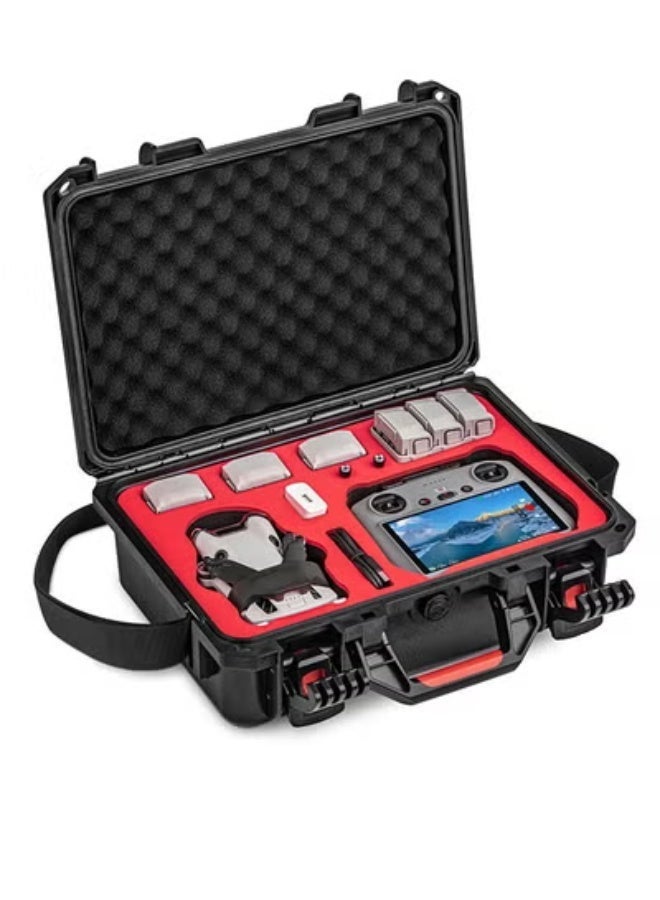 كيلا حافظة درون ميني 4 برو مقاومة للماء والصلبة، مزودة بحقيبة حمل مدمجة من مادة EVA مقاومة للصدمات ومقاومة للسقوط ومقاومة للضغط وآمنة لـ DJI Mini 4 Pro Fly More Combo ملحقات الطائرات بدون طيار لـ DJI RC 2/RC-N2 - Image 1